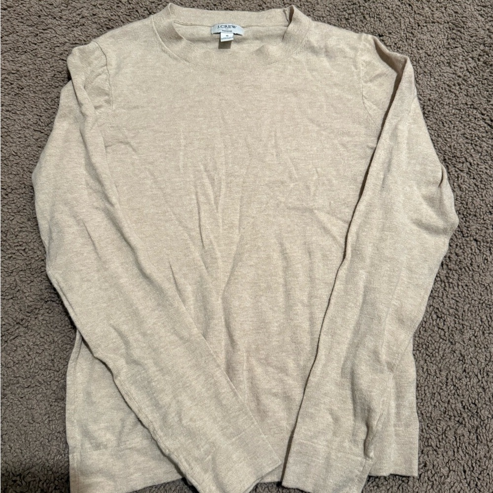 J. Crew Men's Light Tan Crewneck Sweater